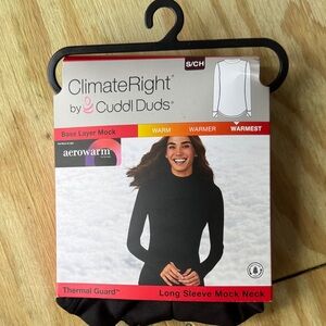 Cuddl Duds Black Long Sleeve Mock Neck Thermal Top